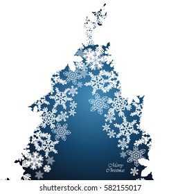 Borda de Natal, fundo de design floco de neve.