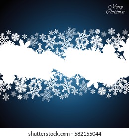 Christmas border, snowflake design background.