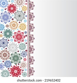 Christmas border with snowflakes
