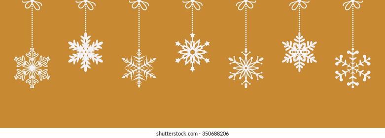 Christmas border with snowflakes