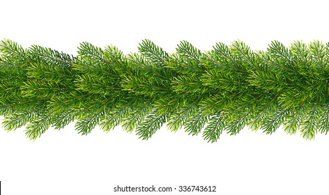 Christmas borders from fir tree branches. Vector illustration for your design