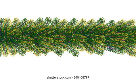 Christmas borders from fir tree branches. Vector illustration for your design