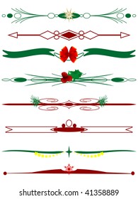 Christmas borders in red and green