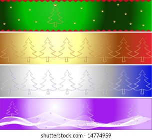 Christmas Borders, Vector Illustrations, each on it's own layer