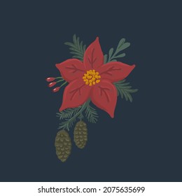 Christmas botanical vector beautiful decoration