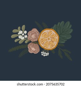 Christmas botanical vector beautiful decoration