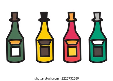 Christmas bottles element design. christmas day vector illustration