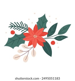 Christmas bouquet.Vector illustration on white background