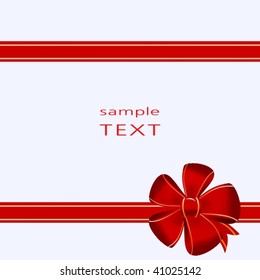 Christmas bow decoration on box - vector