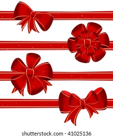 Christmas bow decoration - vector