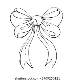 Gráfico de arco de Navidad con líneas elegantes y diseño simple perfecto para decoraciones festivas e invitaciones de Festiva