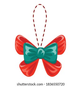 Christmas bow icon. Cartoon of christmas bow vector icon for web design isolated on white background