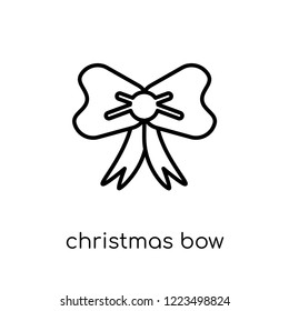 christmas bow icon. Trendy modern flat linear vector christmas bow icon on white background from thin line Christmas collection, outline vector illustration