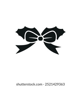 Christmas bow icon vector basic design simple and modern concept graphic