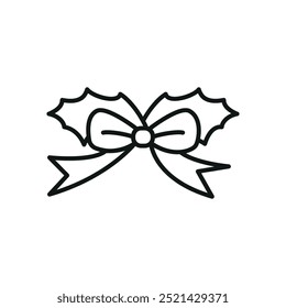 Christmas bow icon vector basic design simple and modern concept graphic