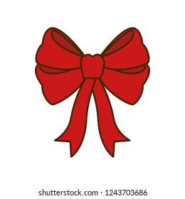 christmas bow isolated icon