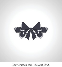 christmas bow isolated icon on white background