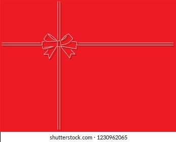 Christmas bow isolated line drawing, vector illustration design. Christmas collection.