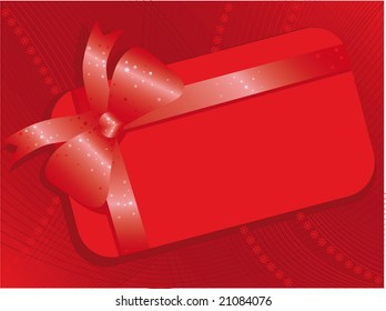 Christmas bow on red background
