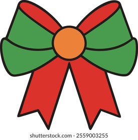 Christmas bow silhouette, Holiday event elements, Colorful Christmas Bow, Holiday decoration