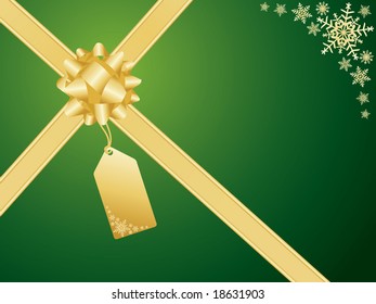 Christmas bow and snowflakes