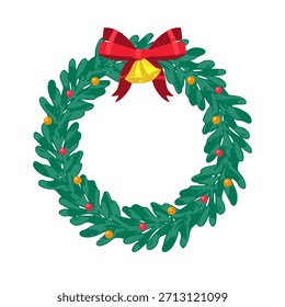 Christmas Bow Vector. A festive Christmas bow vector featuring smooth ribbon curves, bright holiday colors, and clean decorative detail. Perfect for greeting cards, gift packaging, holiday banners