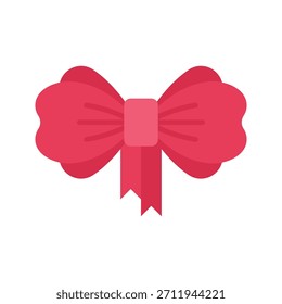 Christmas Bow Vector Illustration, Flat Style Icon