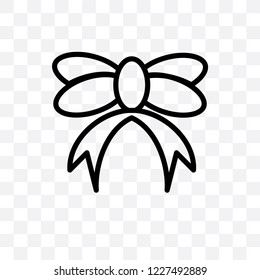 christmas Bow vector linear icon isolated on transparent background, christmas Bow transparency concept can be used for web and mobile