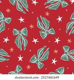 Christmas Bows Pattern Coquette Christmas Background