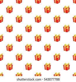 Christmas box with bow pattern. Cartoon illustration of christmas box with bow vector pattern for web