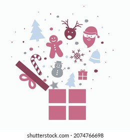 Christmas box full of presents. Vector