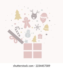 Christmas box full of presents. Vector