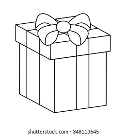 christmas box, gift icon silhouette, symbol, design. vector illustration isolated on white background.
