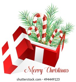Christmas box on white background
