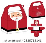 Christmas Box packaging die cut template design. 3d mock-up