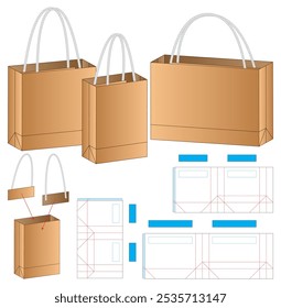 Christmas Box packaging die cut template design. 3d mock-up