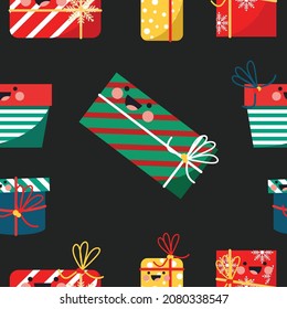 Christmas box pattern. Pattern Illustration