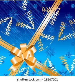 Christmas box with ribbon for your design