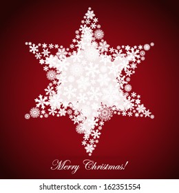 Christmas box, snowflake design background.