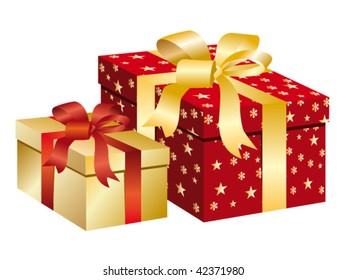 Christmas box. Vector illustration.