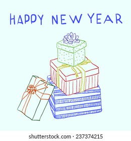 Christmas boxes with gifts