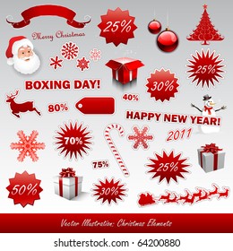 Christmas boxing day icons collection
