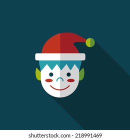 Christmas boy flat icon with long shadow,eps10
