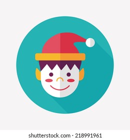 Christmas boy flat icon with long shadow,eps10