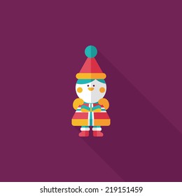 Christmas boy flat icon with long shadow,eps10