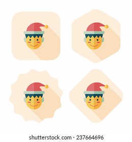 Christmas boy flat icon with long shadow,eps10
