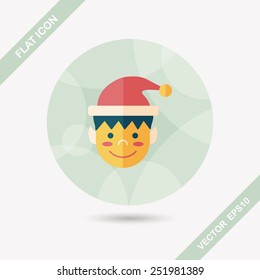 Christmas boy flat icon with long shadow,eps10