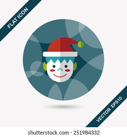 Christmas boy flat icon with long shadow,eps10
