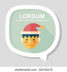 Christmas boy flat icon with long shadow,eps10