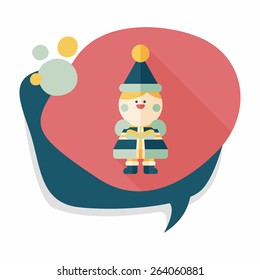 Christmas boy flat icon with long shadow,eps10